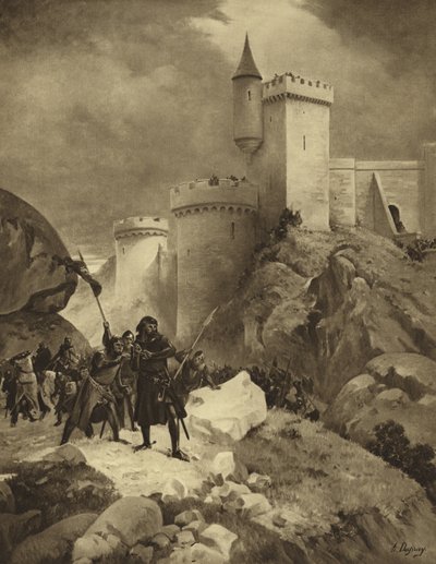 イングランドのリチャード1世、シャルス包囲戦、1199年（グラビア） 作： Henri Louis Dupray