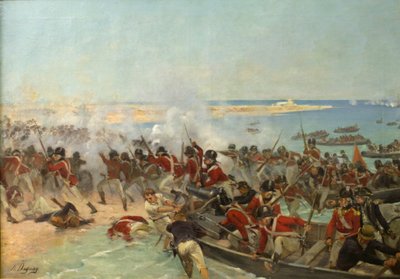 1801年3月8日、エジプトのアブキルに上陸した海兵隊員 作： Henri Louis Dupray