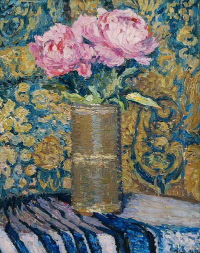 牡丹の花束;牡丹の花束、 作： Henri Martin