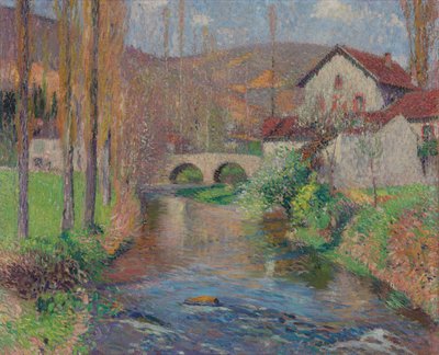 下流から見たLabastide du Vert Bridge 作： Henri Martin