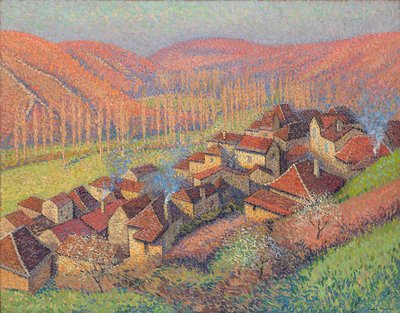 Labastide du Vertの中心部の眺め。 1940年頃のラバスティドデュヴェール中心部の眺め 作： Henri Martin