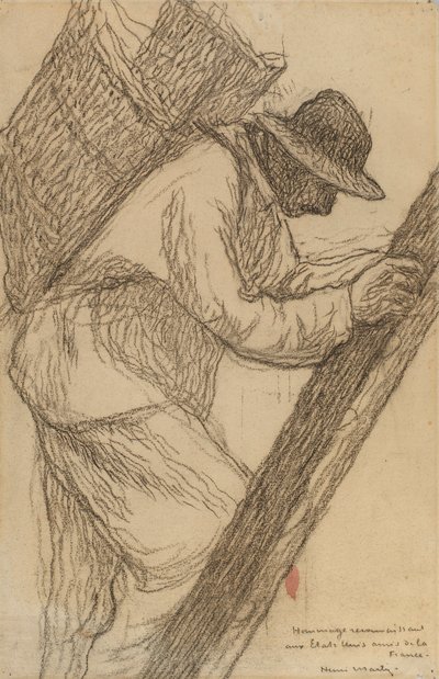 梯子の上の作業員 作： Henri Martin