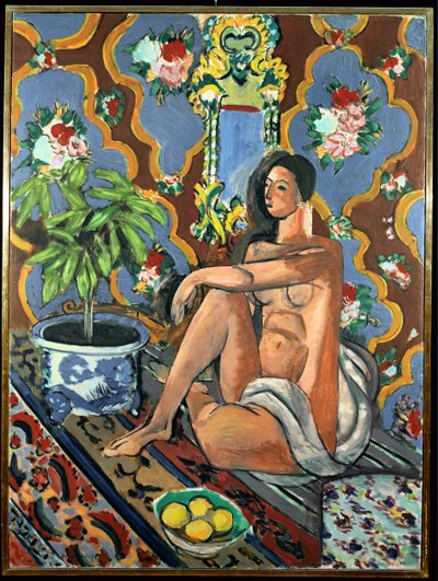 装飾的な地に装飾的な人物像 作： Henri Matisse