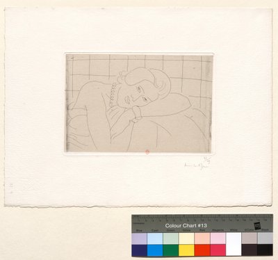 図：左腕に頭を乗せた姿 作： Henri Matisse