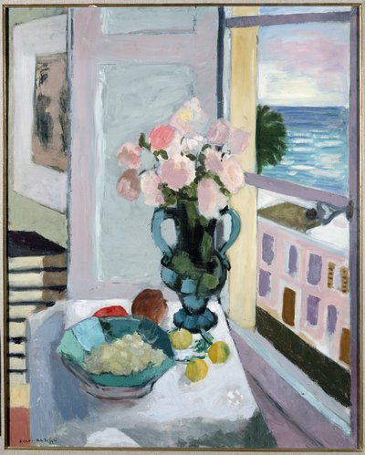 窓の前の花 作： Henri Matisse