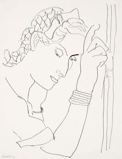 横顔の女性の頭部 作： Henri Matisse