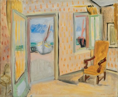 インテリア、オープンドア 1920-1921年頃 油彩・キャンバス 作： Henri Matisse