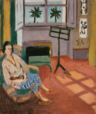 スタジオ内部、譜面台付き 作： Henri Matisse
