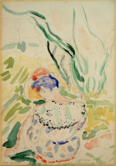 後ろから座る若い女性（マティス夫人） 作： Henri Matisse