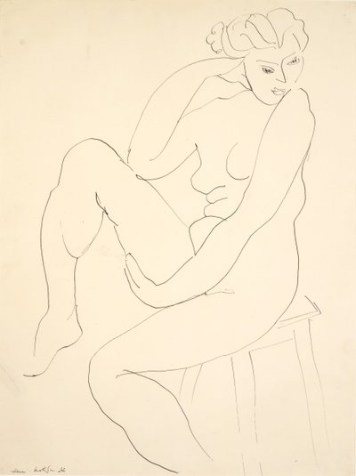スツールに座るヌード 作： Henri Matisse