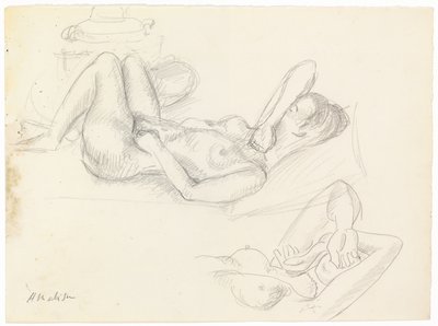 ヌード習作、顔を覆う 作： Henri Matisse