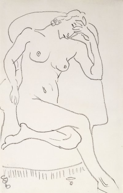 肘掛け椅子の裸婦》1922-24年頃（紙に鉛筆） 作： Henri Matisse