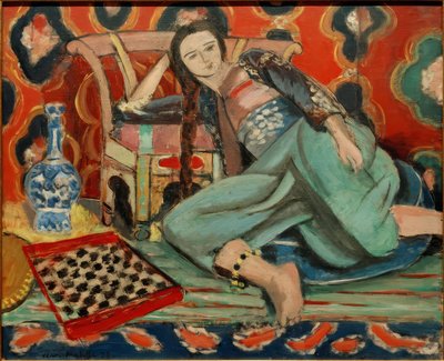 トルコ風肘掛け椅子のオダリスク 作： Henri Matisse