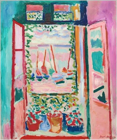 オープンウィンドウ、コリウール 作： Henri Matisse