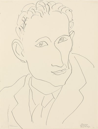 ルイ・アラゴンの肖像 作： Henri Matisse