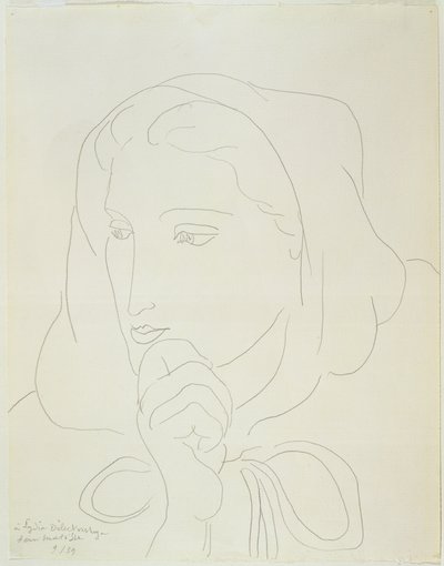 フードを被った女性の肖像 作： Henri Matisse