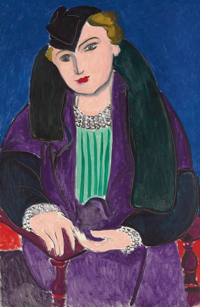 青いコートを着た肖像画、 作： Henri Matisse