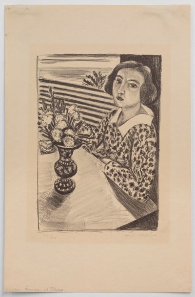 花束を持った座っている少女 作： Henri Matisse