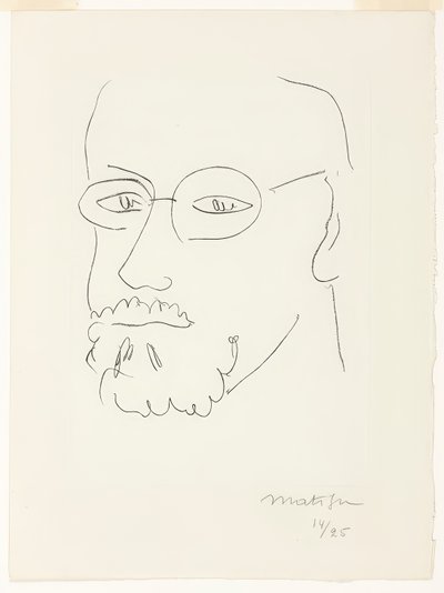 自画像、4分の3ビュー 作： Henri Matisse