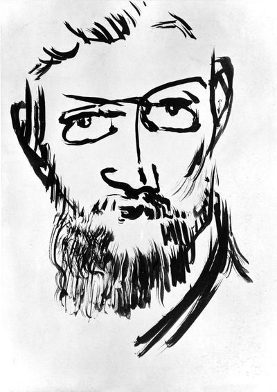 アンリ・マティス（1869-1954）による自画像 1900年頃（ドローイング） 作： Henri Matisse