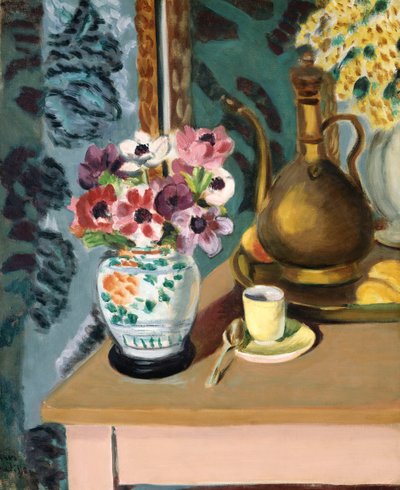 静物、花とコップ 作： Henri Matisse
