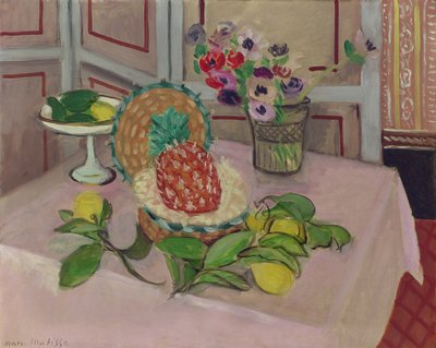 スティル・ライフパイナップルとレモン 作： Henri Matisse