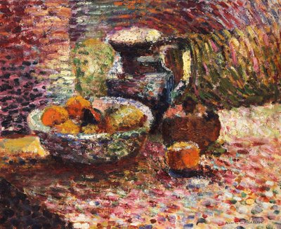水差しと果物のある静物 作： Henri Matisse