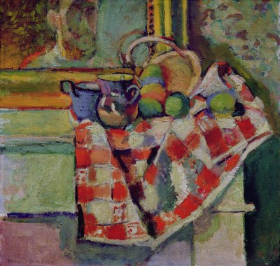 チェックのテーブルクロスのある静物》1903年頃（油彩・キャンバス） 作： Henri Matisse