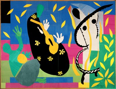 王の悲しみ1952年 （紙にグワッシュ、切り抜き、キャンバスにマウント） 作： Henri Matisse