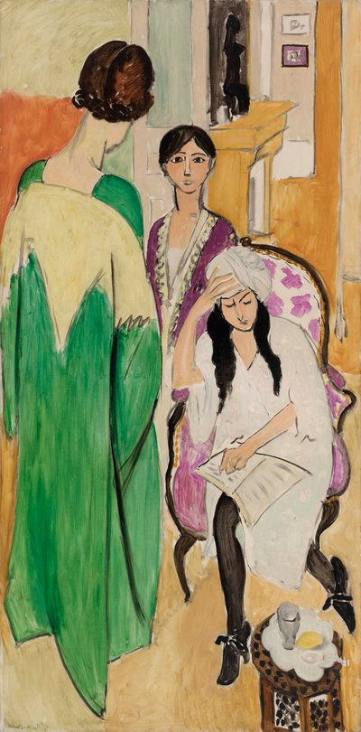 アフリカ彫刻と三姉妹 作： Henri Matisse