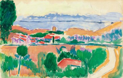 コリウールの眺め 1906-1907年頃 紙に木炭、油彩 作： Henri Matisse
