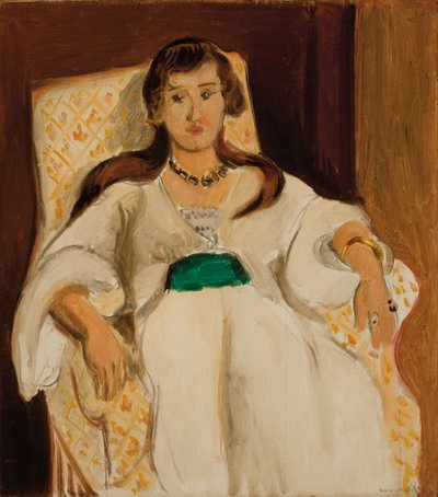 肘掛け椅子の女（Femme au fauteuil 作： Henri Matisse
