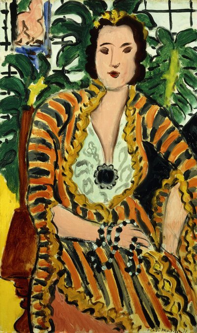 青い宝石を持つ女（宝石を持つヘレーネ・ガリツィーネ） 作： Henri Matisse
