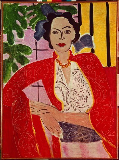 真珠のネックレスをした女性 作： Henri Matisse
