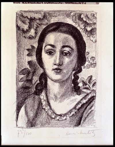 茶色のカールの少女 作： Henri Matisse