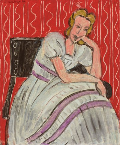 グレーのドレスを着た若い女性 作： Henri Matisse