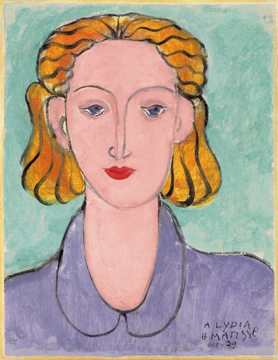 青いブラウスの若い女性（L.N.デレクトルスカヤの肖像） 作： Henri Matisse