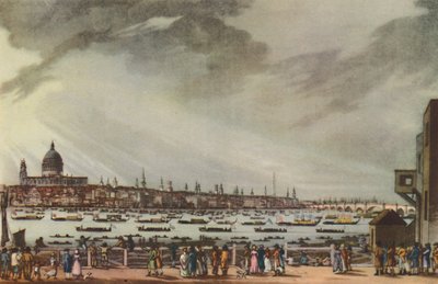 1806 年 1 月 9 日、グリニッジ病院からホワイトホールまでの水路によるネルソン卿の葬列 作： Henri Merke