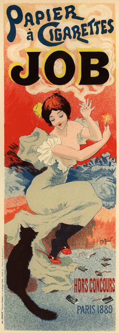 ティッシュ ペーパー ジョブの広告ポスター、c。 1900年 作： Henri Meunier