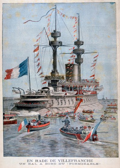 戦艦Formidableに搭載されたボール、フランス、ヴィルフランシュ港、1896年 作： Henri Meyer