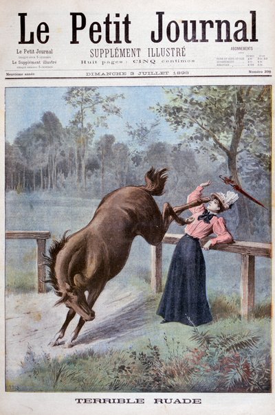 若い女性が馬に蹴られる1898 作： Henri Meyer