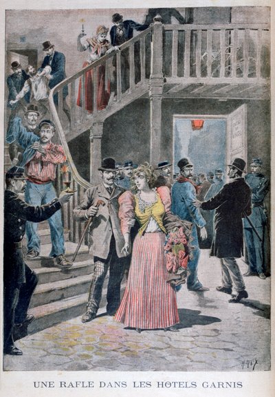 1895年のパリのホテルでの売春婦の逮捕 作： Henri Meyer