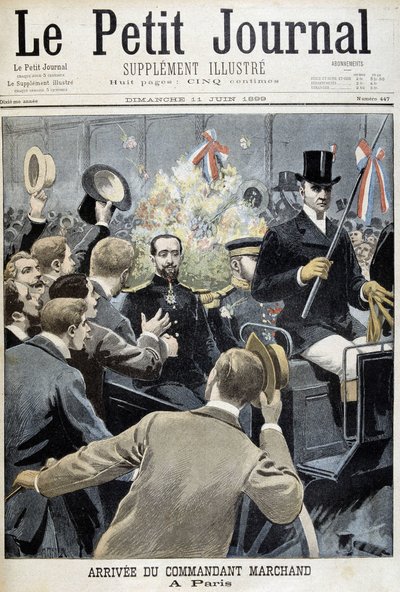 マルシャン司令官のパリ到着 - 1899年11月6日付「Le Petite Journal」にて 作： Henri Meyer