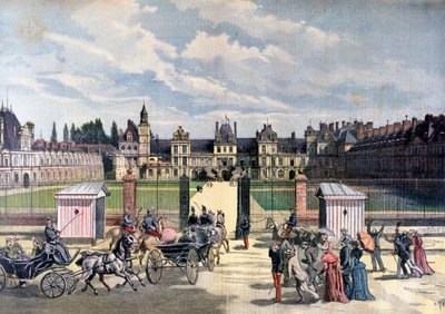 1892年、レピュブリック大統領、フォンテーヌブロー城の到着 作： Henri Meyer