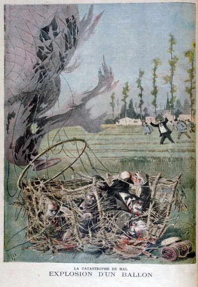 ベルギーのハルでのバルーン爆発、1895年。 作： Henri Meyer