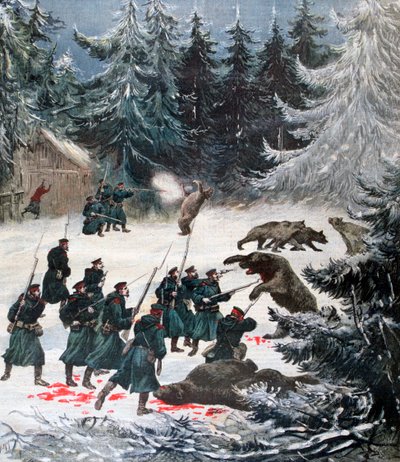 熊の攻撃、ロシア、1892 作： Henri Meyer