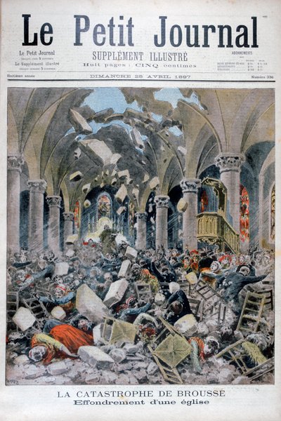 教会の崩壊、ブリュッセ、フランス、1897 作： Henri Meyer