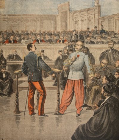 1898年2月27日、「Le Petit Journal：Supplement illustre」からのイラスト、ヘンリー大佐とピッカル中佐 作： Henri Meyer
