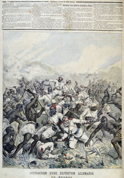 ドイツのアフリカ遠征隊の壊滅 - 1891年10月3日付「Le Petity Journal」にて 作： Henri Meyer