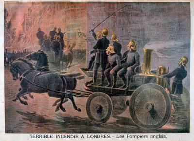 1897年に緊急事態に陥ったイギリスの消防士 作： Henri Meyer